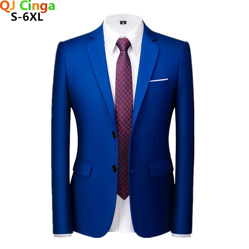 2026 Men's Purple Suit Jacket, Business Office Slim Coat, Orange Blue Black Red Gray Yellow Available Blazers, Asian Size M-6XL view 2