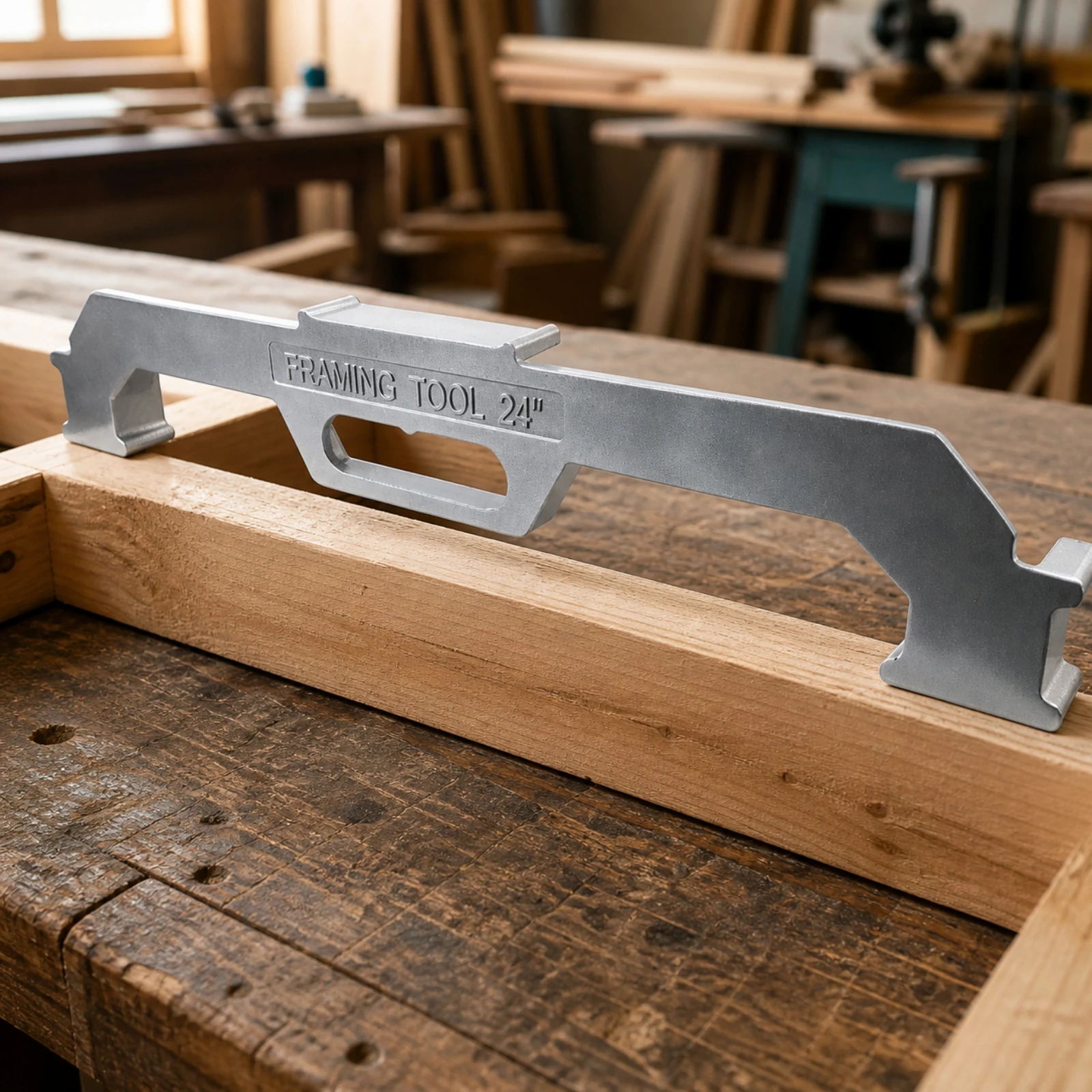 Carpentry Alignment Aid Metallized Framing Tool with Integrated Handle for Carpenters, Carpentry Jobs, Workshop Projects