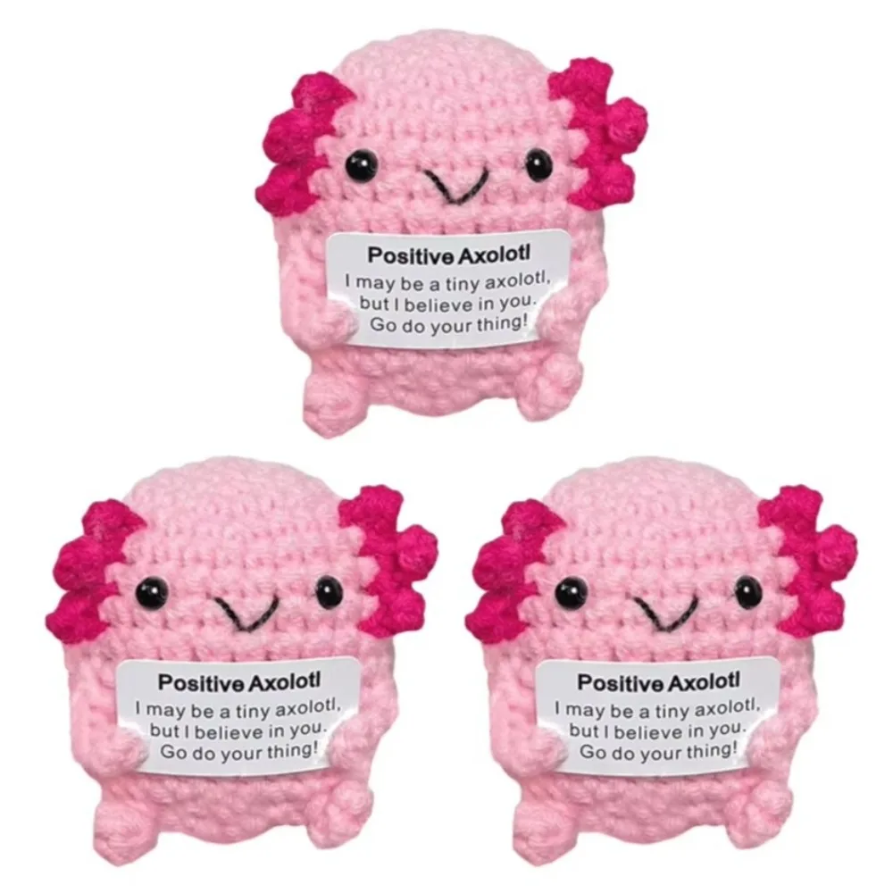 الغزل الإيجابي الكروشيه Axolotl اليدوية العاطفية دعم الحيوان Axolotl الهدايا لطيف دمية صغيرة رفع الحياكة لعبة #2
