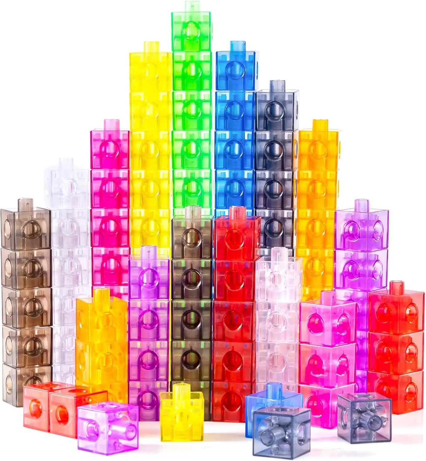 

Translucent Number Blocks - Engaging Math Toy, Light Table Manipulatives, Linking Cubes for Early Learning and Creative Play