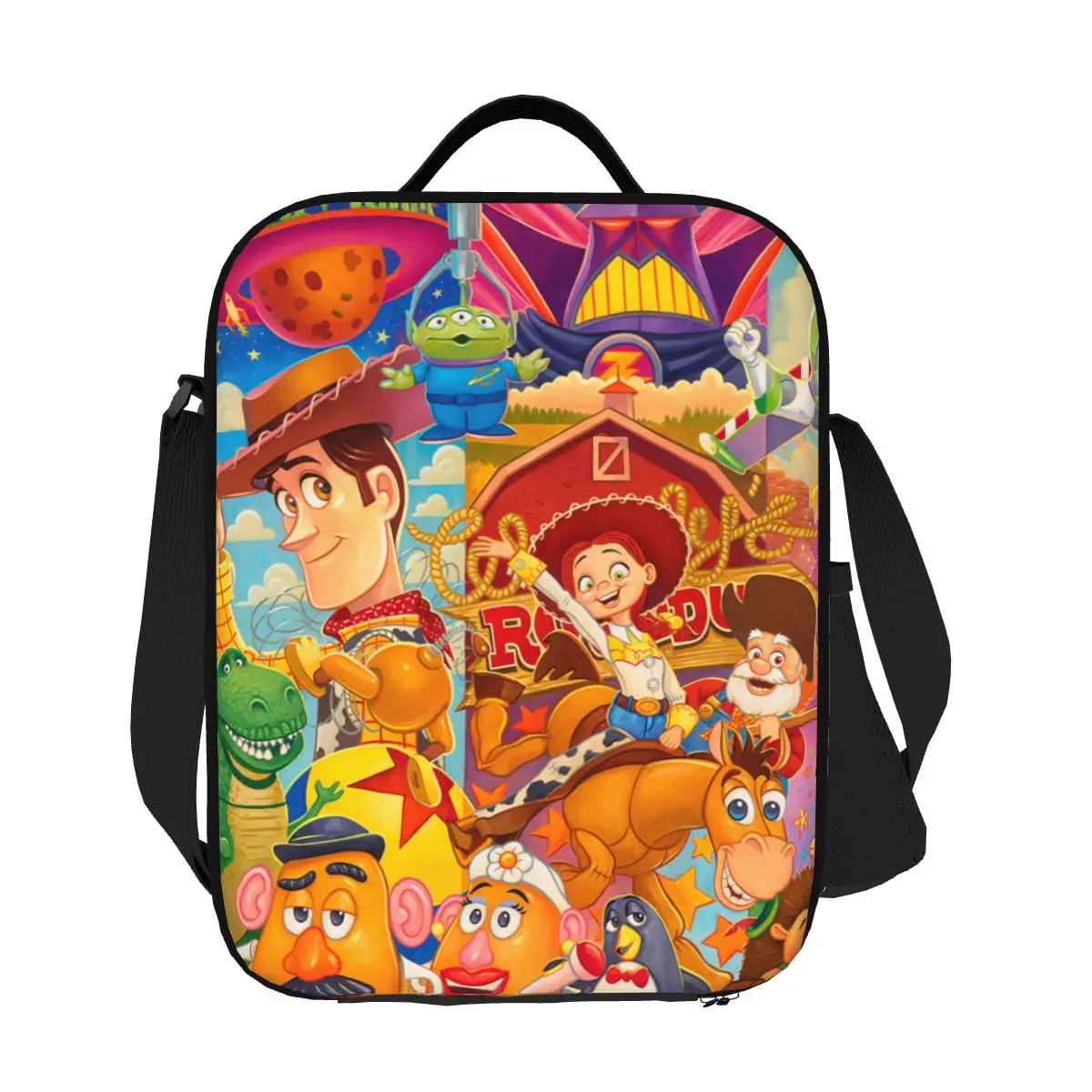 Custom Toy Story Fine Art Insulated Lunch Bags for Women Cartoon Resuable Cooler Thermal Food Lunch Box Kids School Children