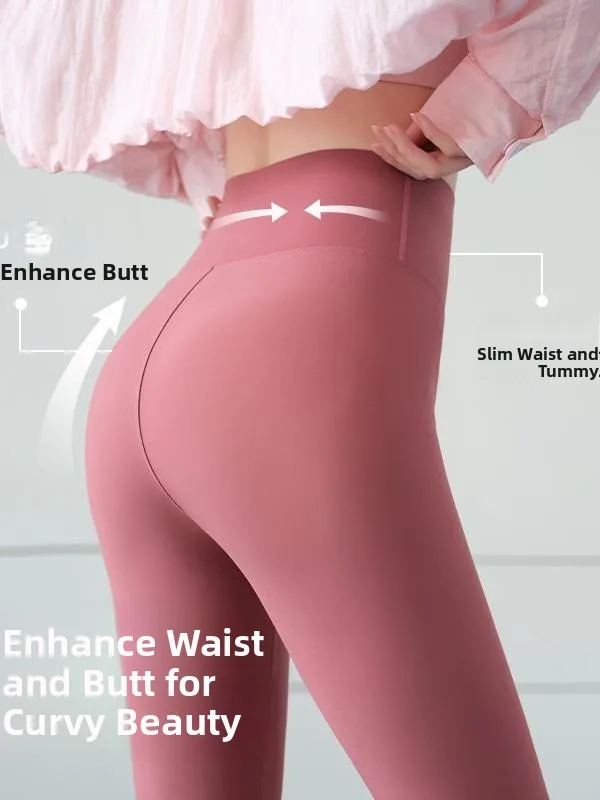 بنطلون يوجا من الحرير الصناعي للنساء، بنطلون ضيق رقيق لرفع البطن وتحسين شكل الأرداف، بنطلون ثلاثة أرباع من ألياف البوليستر