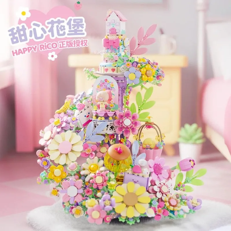 

AREA-X Building Blocks Unicorn RiCO Sweet Castle Adult Assembly Toy Creative Gift for Women Girls