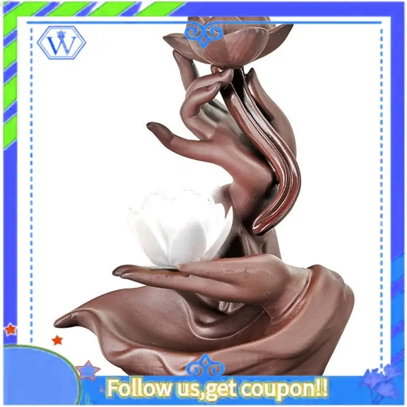 

B-Purple Sand Backflow Incense Stove, Zen Buddhist Hand Home Fragrance Stove Incense Insert Plate Replacement