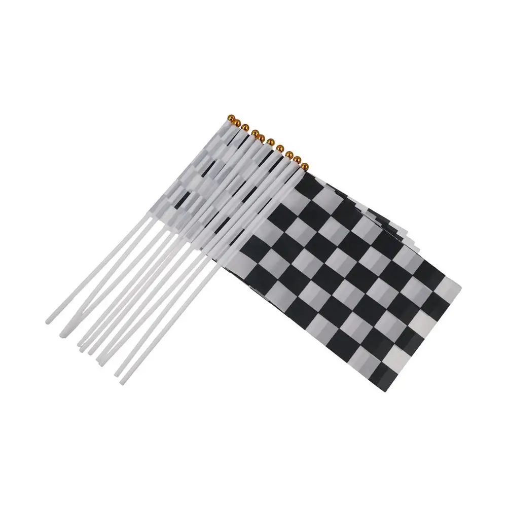 

10pcs/pack Signal Cheer Race Flag Car Racing Sport Events Waving Flags Racing Polyester Flags Racer Checkered Flags Check Flag