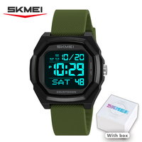 SKMEI Silicone Nylon Strap Man Back Light Digital Sport Watches Mens 5Bar Waterproof Week Clock Wristwatch Stopwatch Date 2495