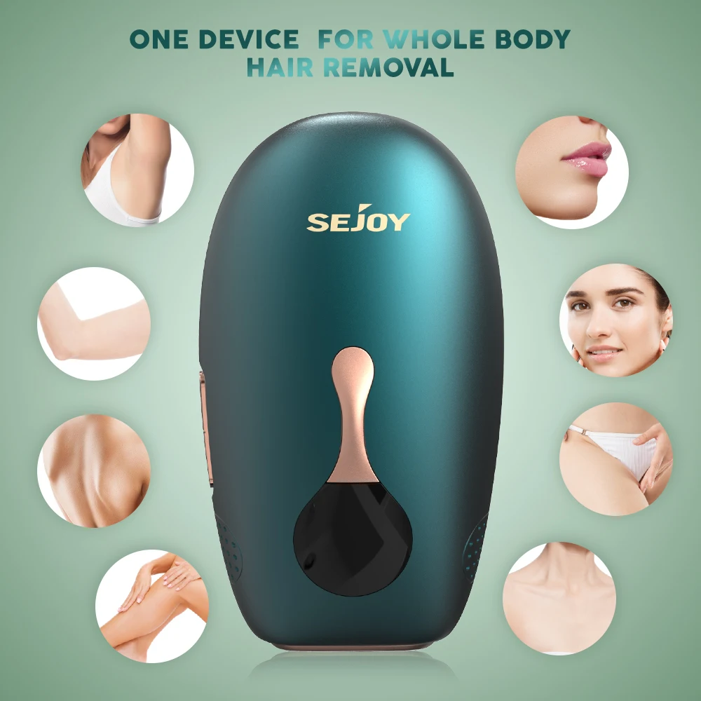 جهاز إزالة الشعر بالليزر المحمول من Sejoy IPL للنساء والرجال مع شاشة LCD للحماية من الحرارة الزائدة NTC