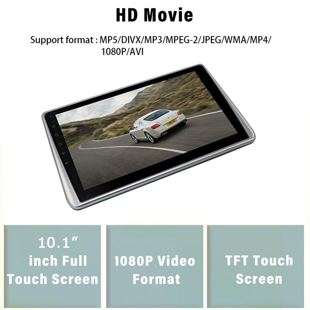 Touch Screen da 10.1 pollici Universale MP5 Poggiatesta per auto Monitor Audio stereo Bluetooth/USB/SD/HDMI/IOS e Android Mirror Link