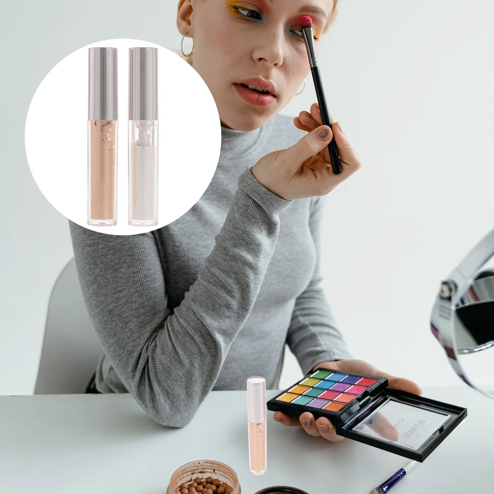 

2Pcs Liquid Eyeshadow for Women Glitter Makeup Supplies Highly Pigmented Felt Tip Precise Contour Enhancer Shiny Eye