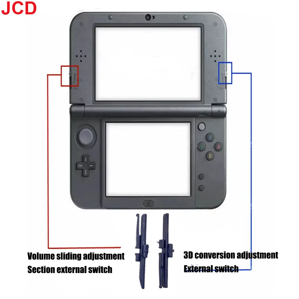 JCD 1pcs For New 3DS LL XL Controller Host External 3D Conversion Switch Volume L R Left Right Slider Sliding Button Replacement