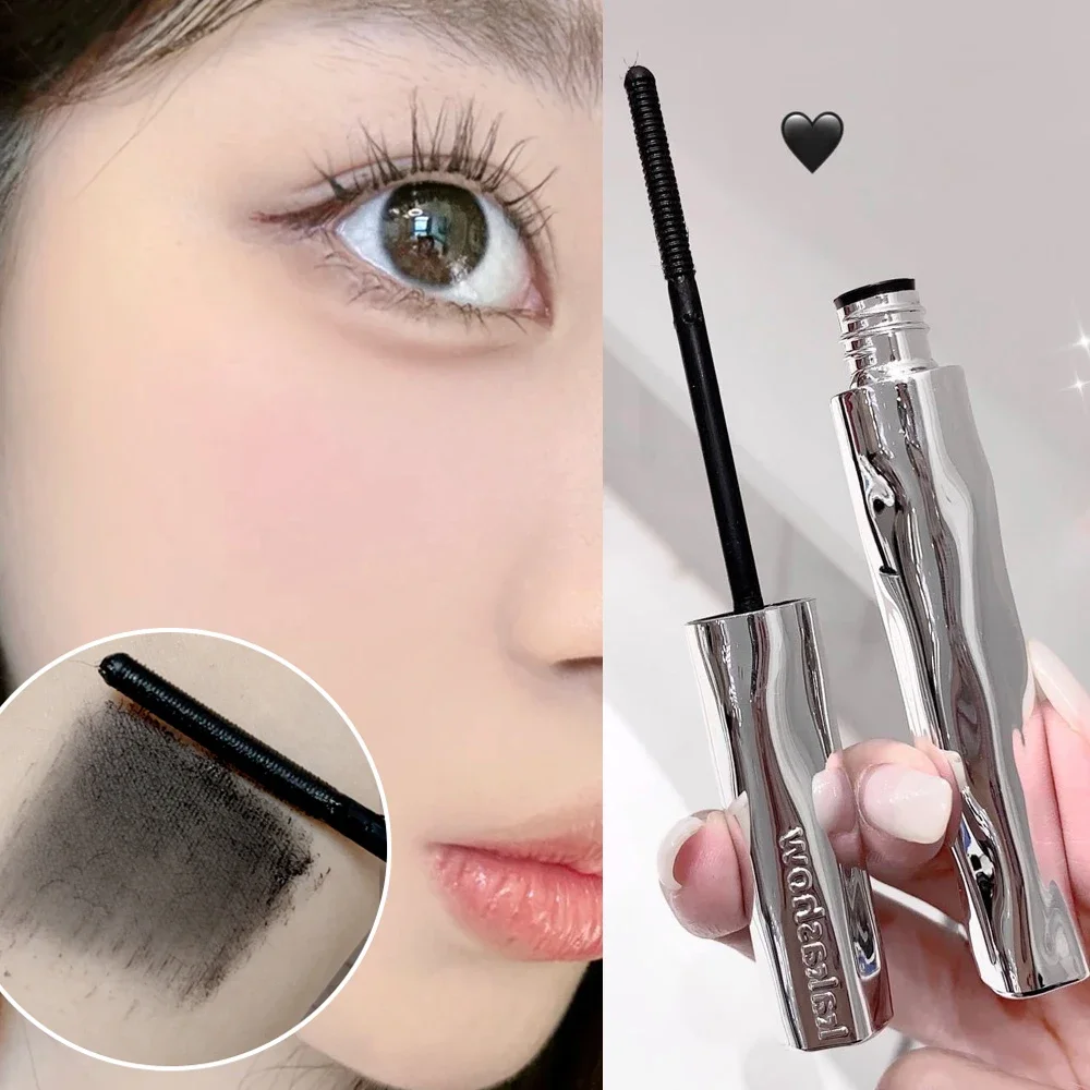 Curl Small Silver Stick Mascara Natural Lengthening Fiber Black Long Curling Eyelashes Extensions Easy To Wear Sexy Eyes Makeup