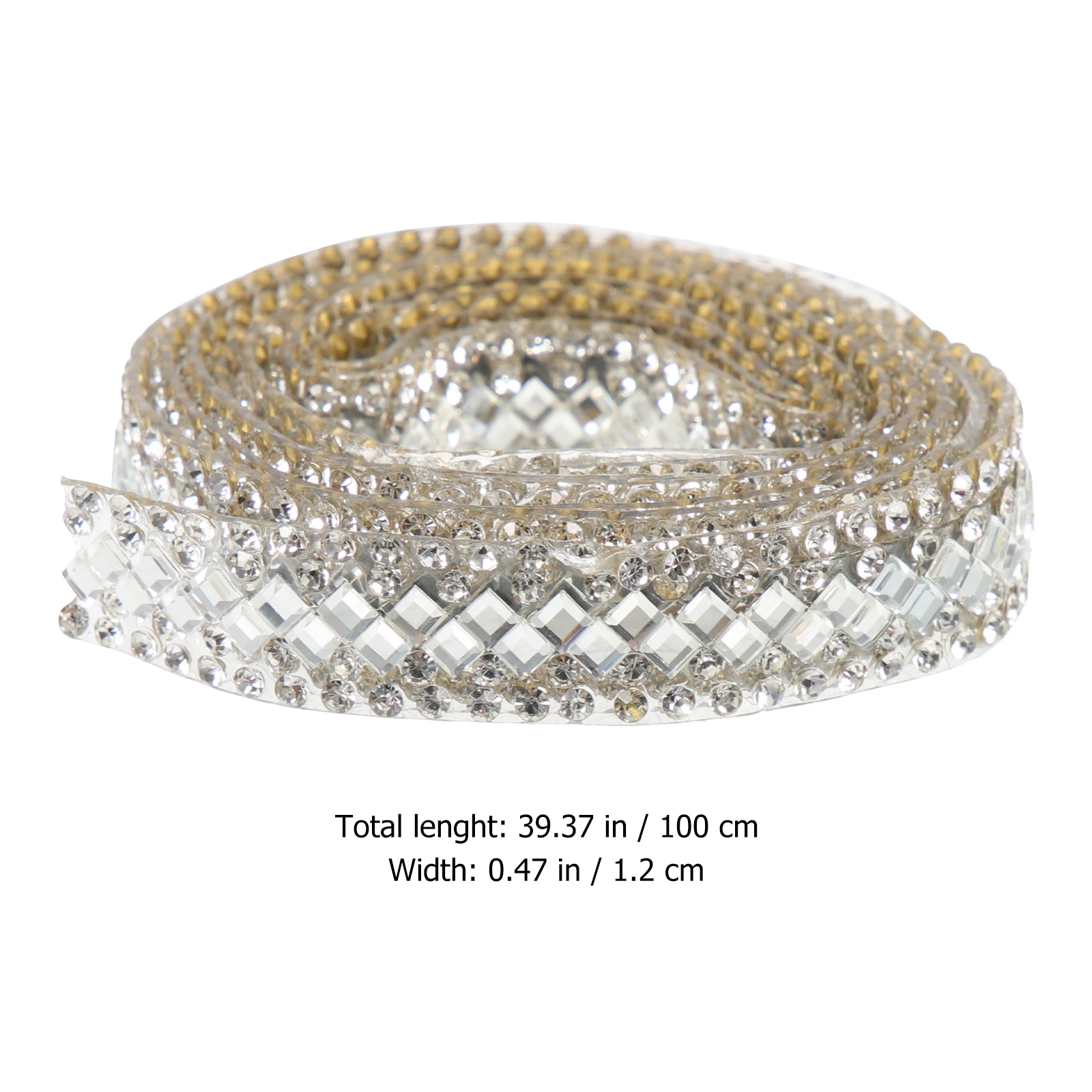 

1 Roll Self Adhesive Ribbon Bling Rhinestone Trim Cuttable Decorative Craft Replaceable Costume Accessories Delicate Clothing