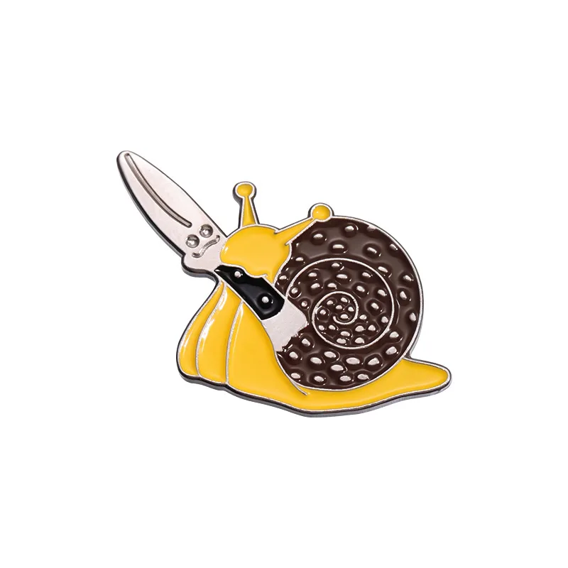 

Snail Shaped Brooch Animal Alloy Painted Badge