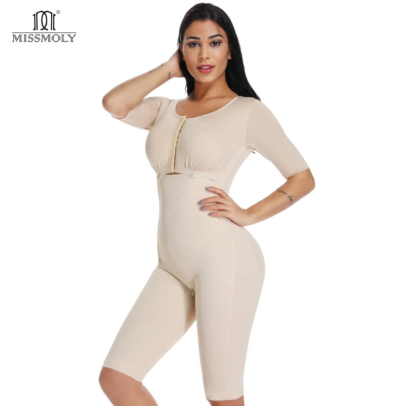 Women Powernet Full Body Shaper Post-Surgery BodySuit Waist Trainer Corset Slimming Thigh Shapewear Tummy Control Arm shaper