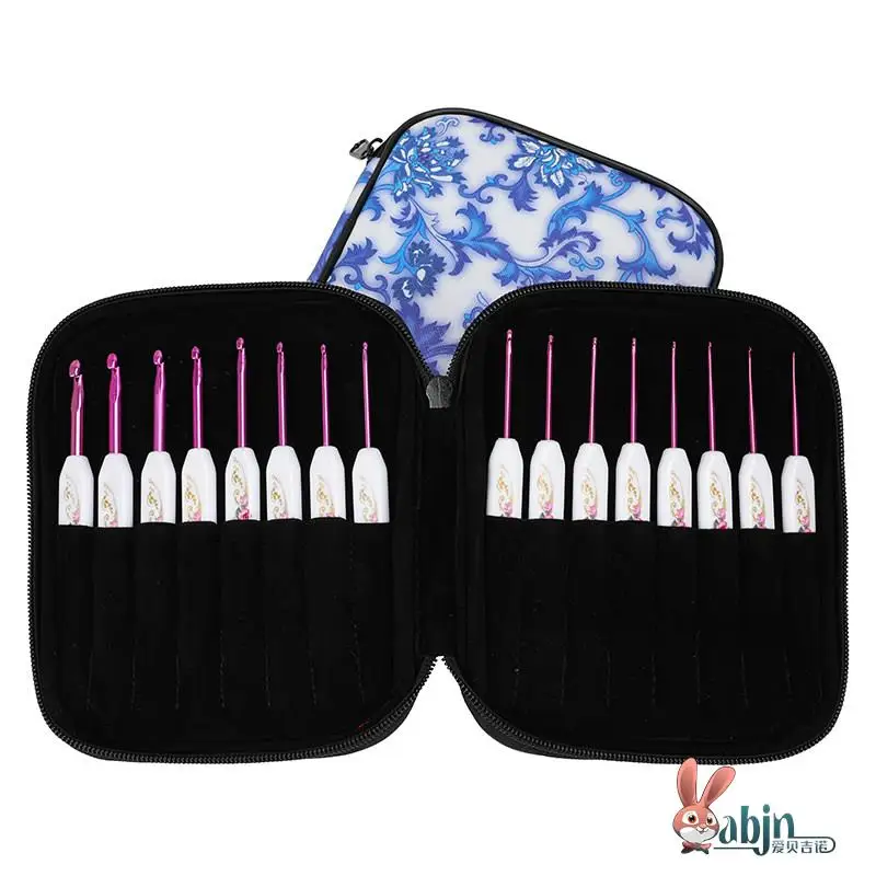 

Handmade DIY Crochet Tool Set Blue And White Porcelain Metal Yarn Needle Set for Sweater Crochet Home Textile Sewing Tools