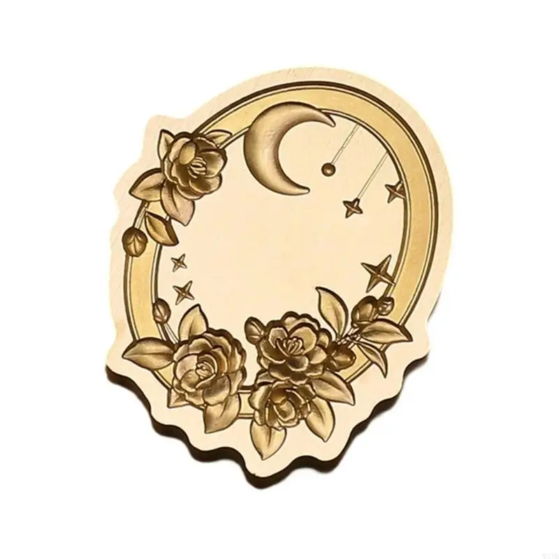 Artisanal Brass Wax Seal Stamp Head Detachable Embossing Tip Seal Flower Frame 