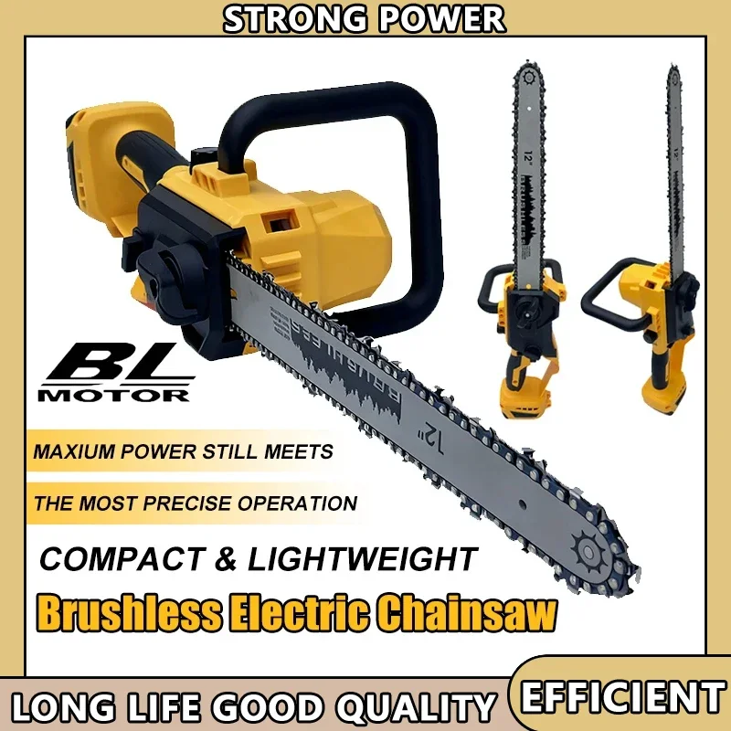 Ajuste Dewalt para corte y registro de árboles, motosierra sin escobillas para corte de madera de 12 pulgadas con sierra eléctrica inalámbrica de engrasador automático