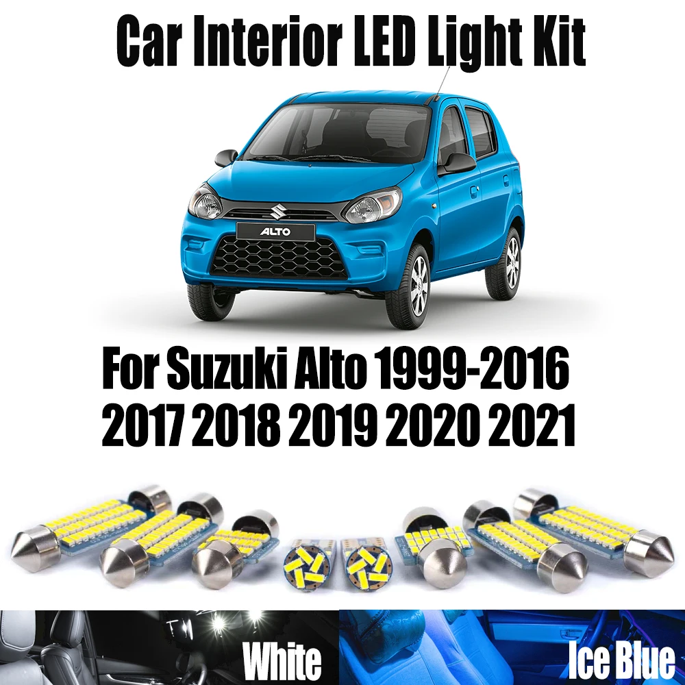 

For Suzuki Alto 1999- 2016 2017 2018 2019 2020 2021 Car Accessories No Error Canbus LED Interior Reading Number Plate Light Kit