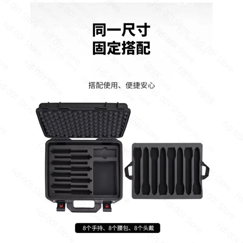 801H Portable Storage Box 8 Pcs Capacitor Microphone Set Gooseneck Head Wear Body‑Pack for Meeting Audio Equipment