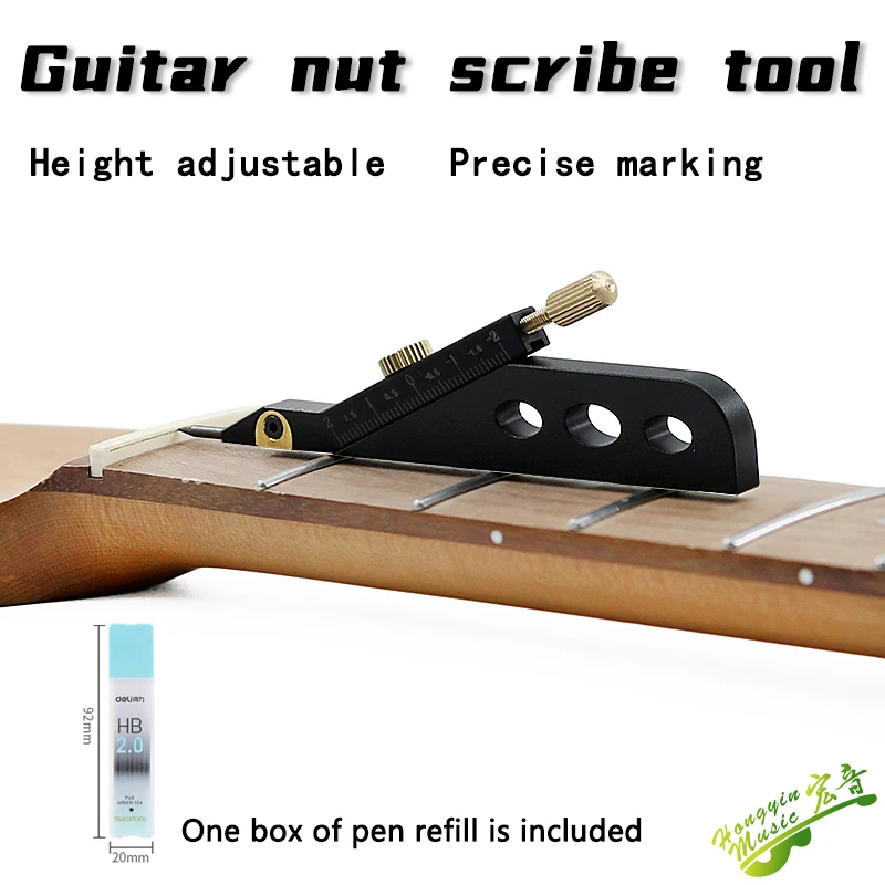 HUATOOL Guitar Nut Scrbe Tool Mark Nut and Saddle Height Electric Guitar Classical Guitar Production Repair Adjustment Tool