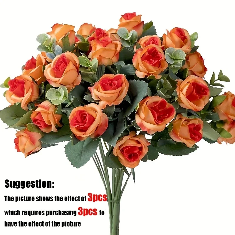 10 Köpfe Künstliche Blumen Seidenrosen Weiße Eukalyptusblätter Pfingstrosen-Bouquet Kunstblumen für Hochzeit Tisch Party Vase Heimdekoration – Detail 8