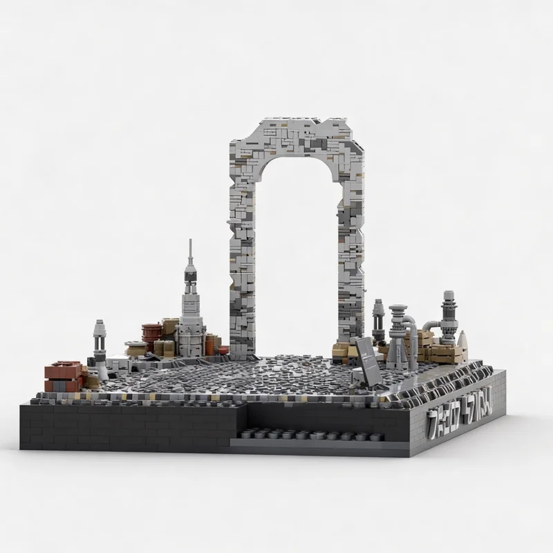 9311PCS MOC Nevarro Landscape Display Diorama Model Custom Puzzle DIY Creative Assembly Educational Toy Collection Display Gift