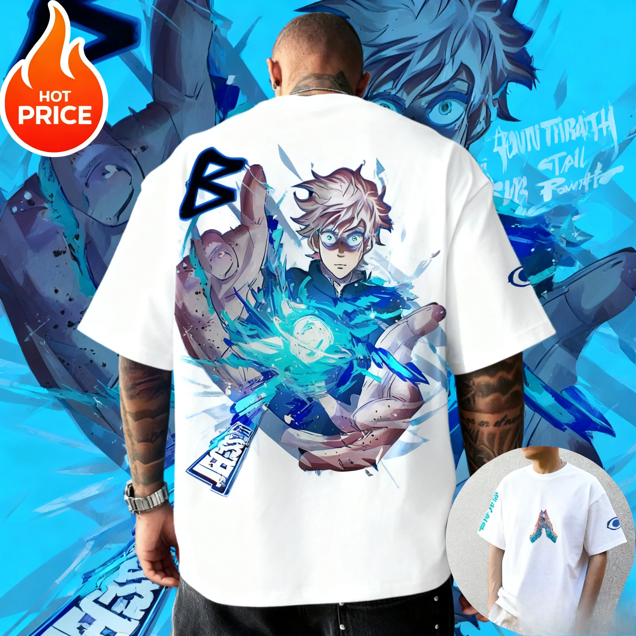 เสื้อยืดลายตัวละครอนิเมะจากซีรีส์ Jujutsu Kaisen ยอดขายดีที่สุดประจำปี 2025 ลายพิมพ์ฤดูร้อนขนาดใหญ่พิเศษ ผ้าฝ้ายแท้ 100% ทรงหลวม