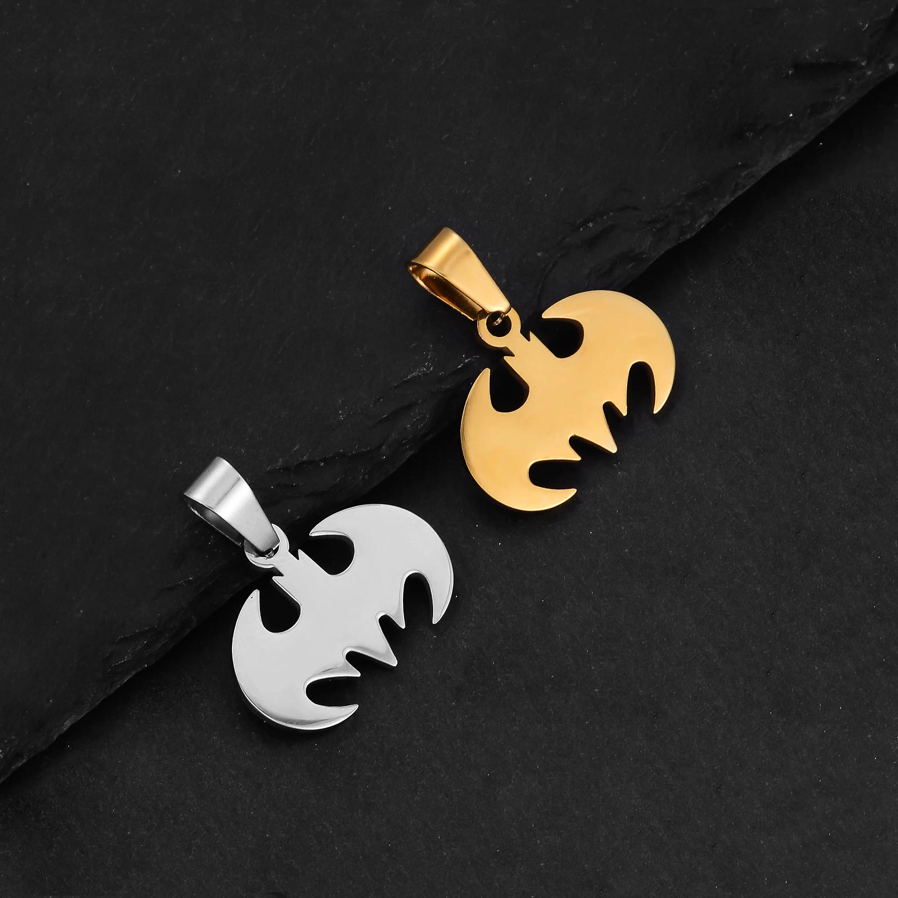 Großhandel 4 Stück/Set Fledermaus-Anhänger Edelstahl-Charms für DIY-Schmuckherstellung Halsketten-Anhänger Halloween-Geschenk – Detail 3