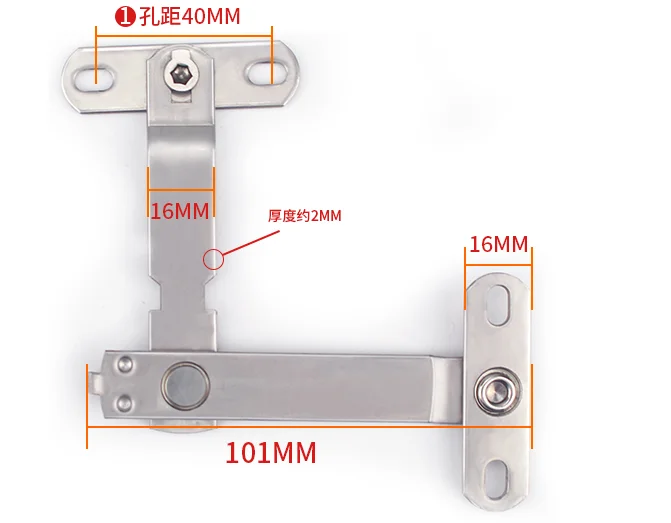 2Pcs 304 Stainless Steel Reversal Bi-fold Side Swing Window Brace Lid