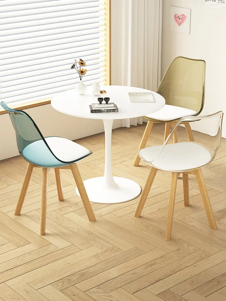 Nordic Plastic Dining Chairs Household Thickened Acrylic Backrest Endorsement Table Stool Simple and Transparent Leisure Chair