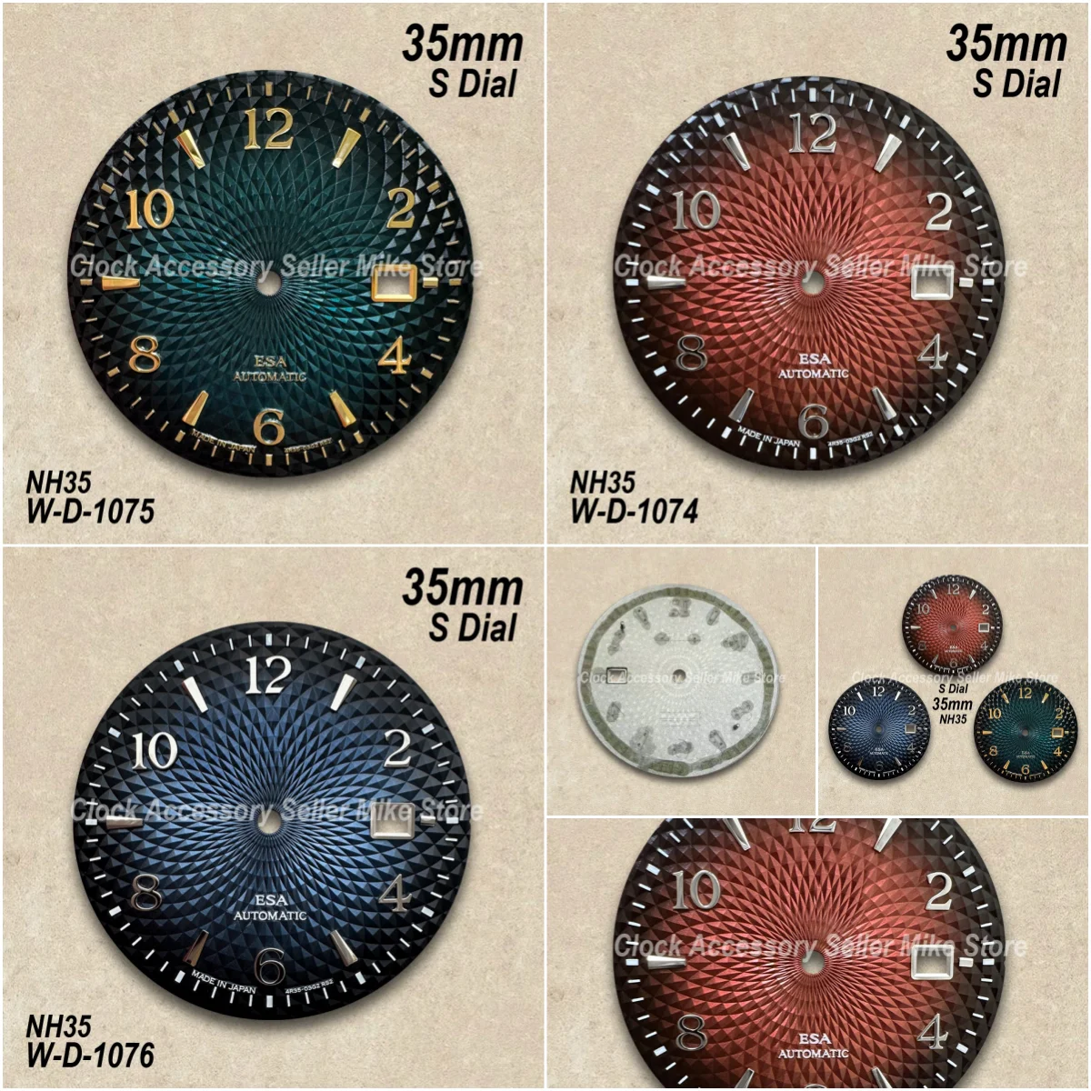 

35mm S Logo Cocktail Dial Fit NH35/NH36 Movement High-Quality NO Luminous Lotus Dial Watch Modification Accessories