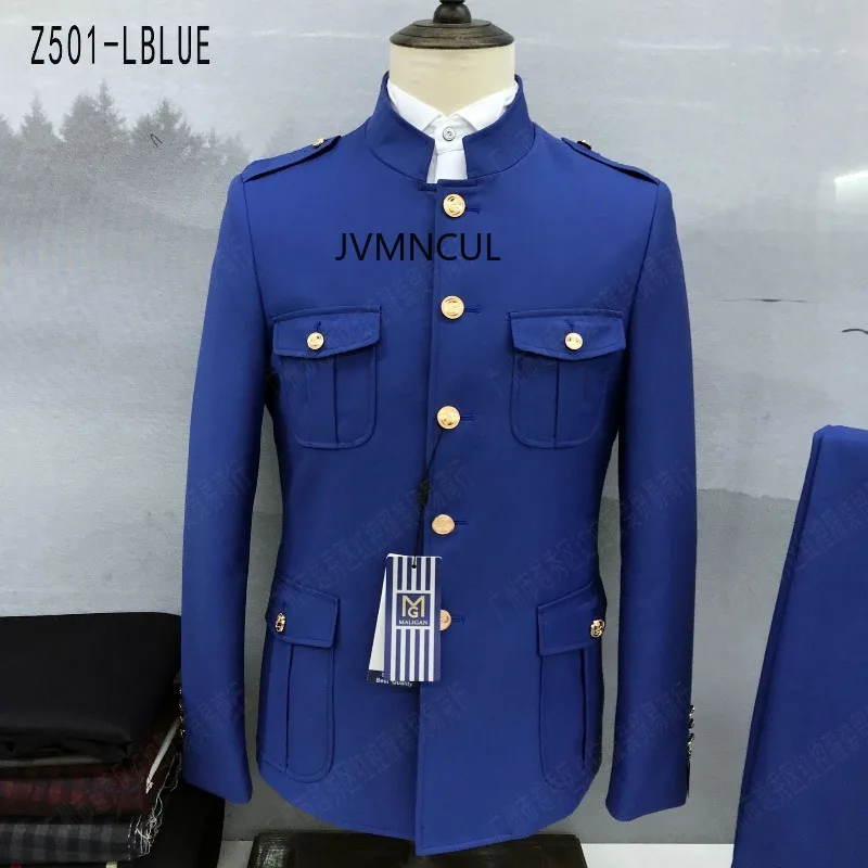 

2026 New Arrival Men's Royal Blue Two - Piece Suit with Shirt and Trousers for Europe and Africa