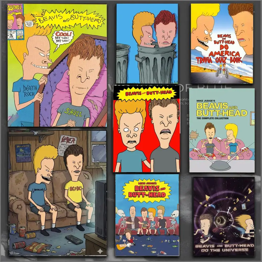 Beavis And Butthead Animation Art Poster Modern Aesthetic Wall Art Print Minimalist Bedroom Living Room Home Decor Gift