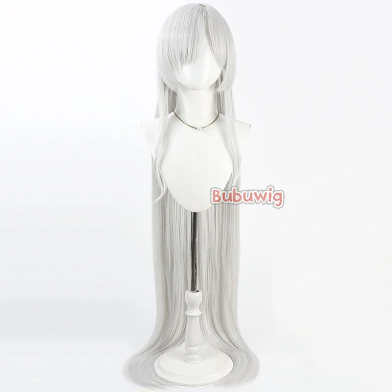 Bubuwig Synthetic Hair Cinderella Cosplay Wigs Nikke The Goddess of Victory Cinderella 120cm Silver White Wig Heat Resistant