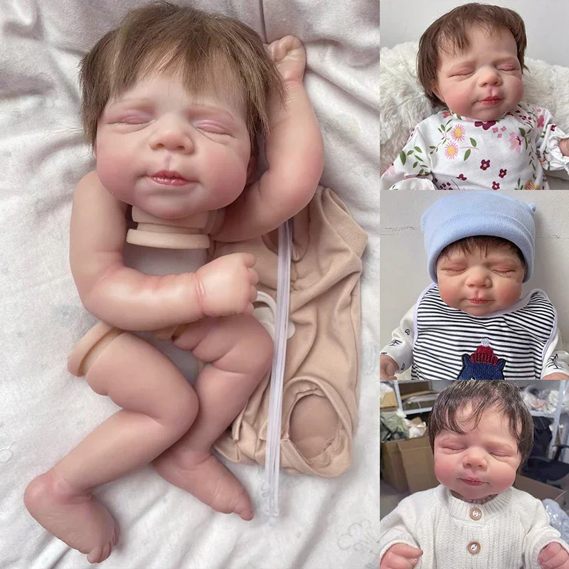 19inch Pascale Already Painted Reborn Doll Parts Doll Kit Lifelike Baby 3D Skin With Visible Veins and Cloth Body