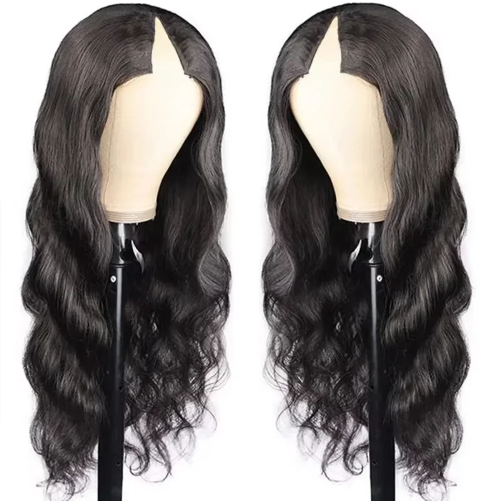 Upgraded V Part Body Wave Wigs Remy Human Hair No Glue No Leave Out 16 32 Inches Brazilian Hair For Women 220% Density Remy Hair