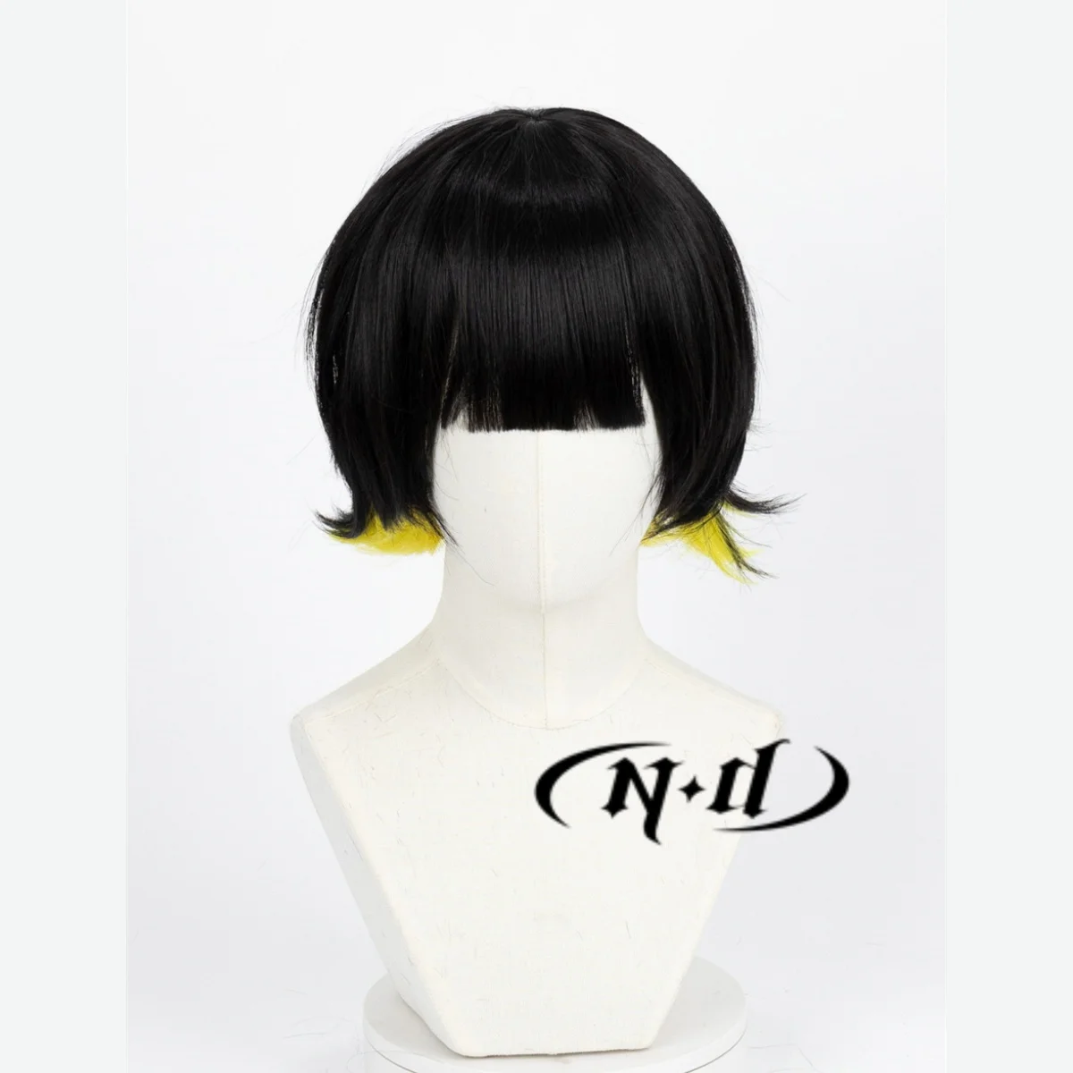 ND Cosplay Wigs Anime Blue Lock Bachira Meguru Black Yellow Short Kanekalon Synthetic Hair Halloween Accessory Men Women