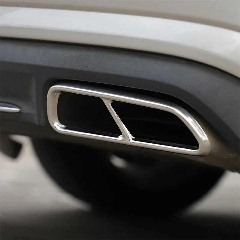 Image of Edelstahl Für Audi A6 C7 2016-2018 Auto Schwanz Throat Rohr Geändert Abdeckung Auto Auspuff Endrohre Dekoration rahmen Zubehör