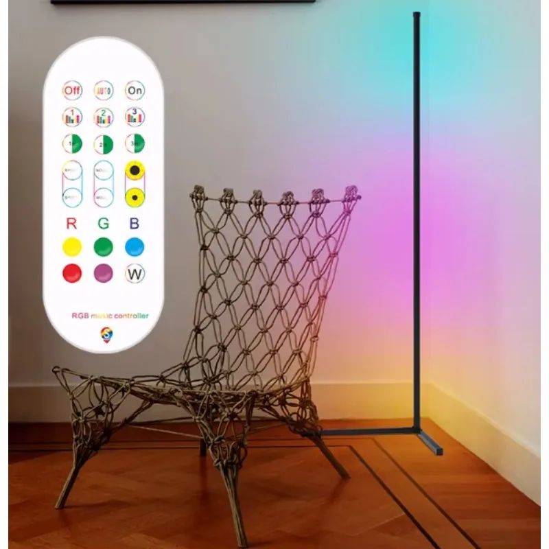 

Самый продаваемый современный светодиодный RGB-светильник для пола с изменением цвета, для Bluetooth-телевизоров, игровых зон, с голосовым управлением, алюминиевый