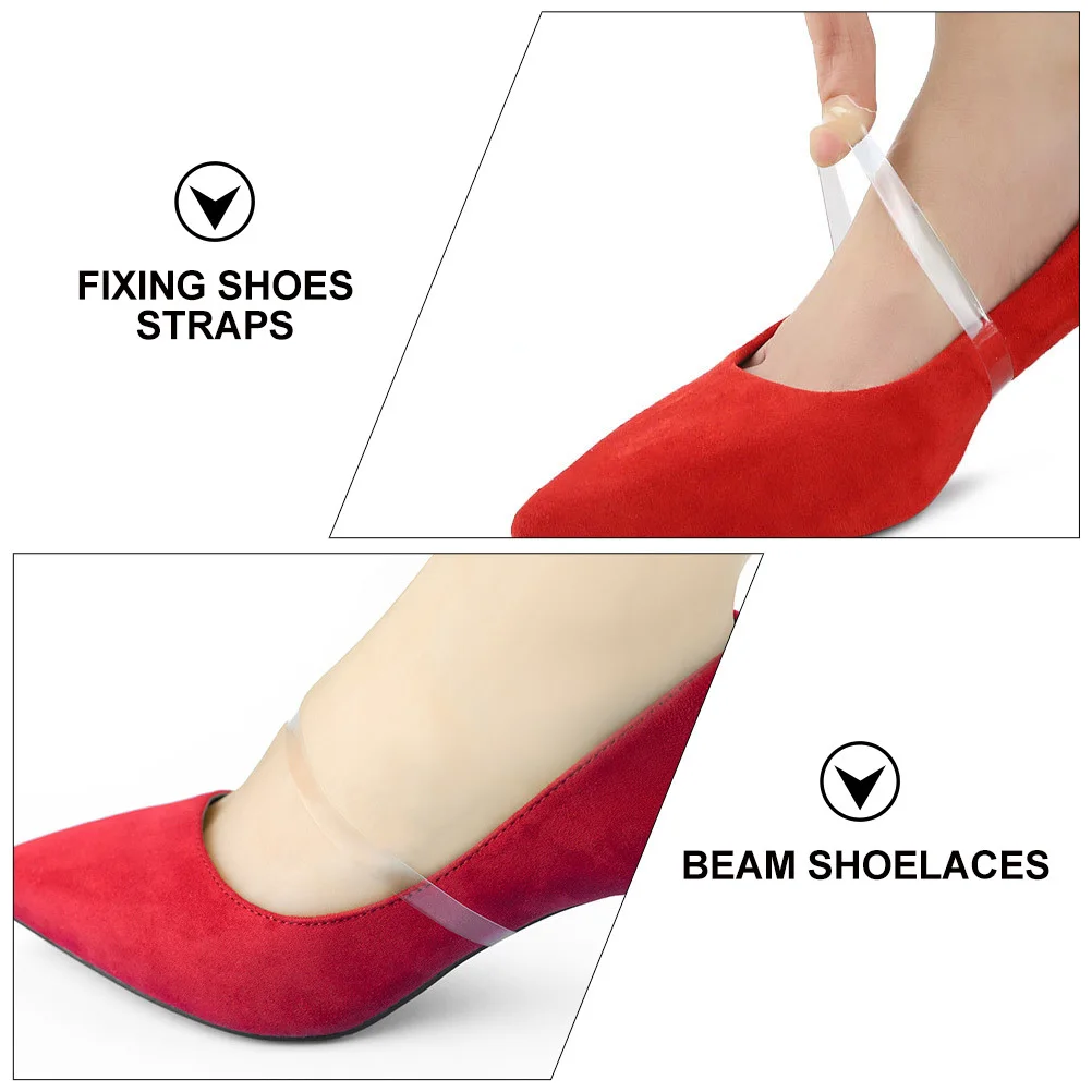 

5 Pairs Transparent Shoelaces Elastic TPU Material High Heels Accessories Fixing Straps Women Shoe Decorations Invisible Laces