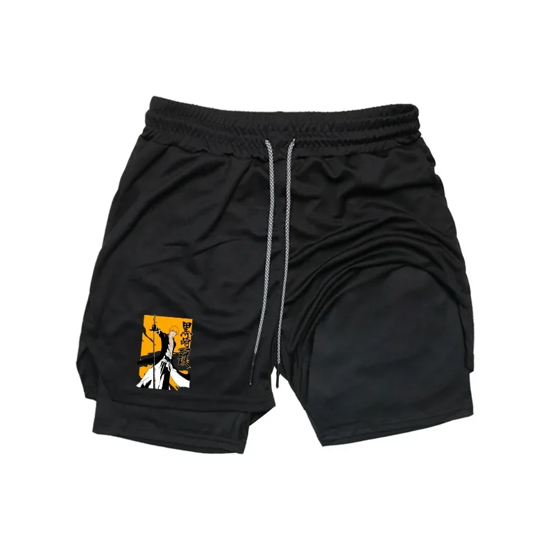 

Men's for Summer Quick-Dry Double-Layer Athletic Bleach Shorts Breathable Stretchy Moisture-Wicking Running Fitness Gear Shorts
