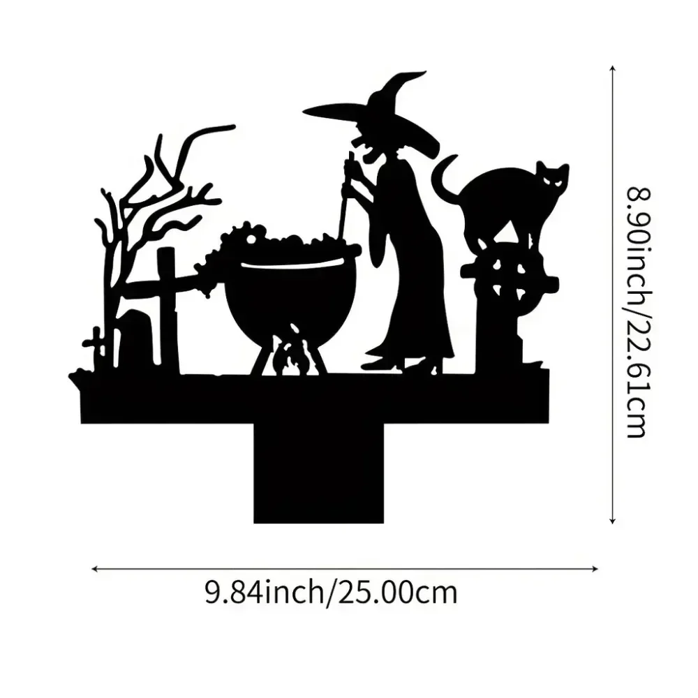 1pc Stylish Witch Desktop Decorations: Desktop Metal Chic and Bookends Decor. Cool Halloween Decor and Hanging Wall Art