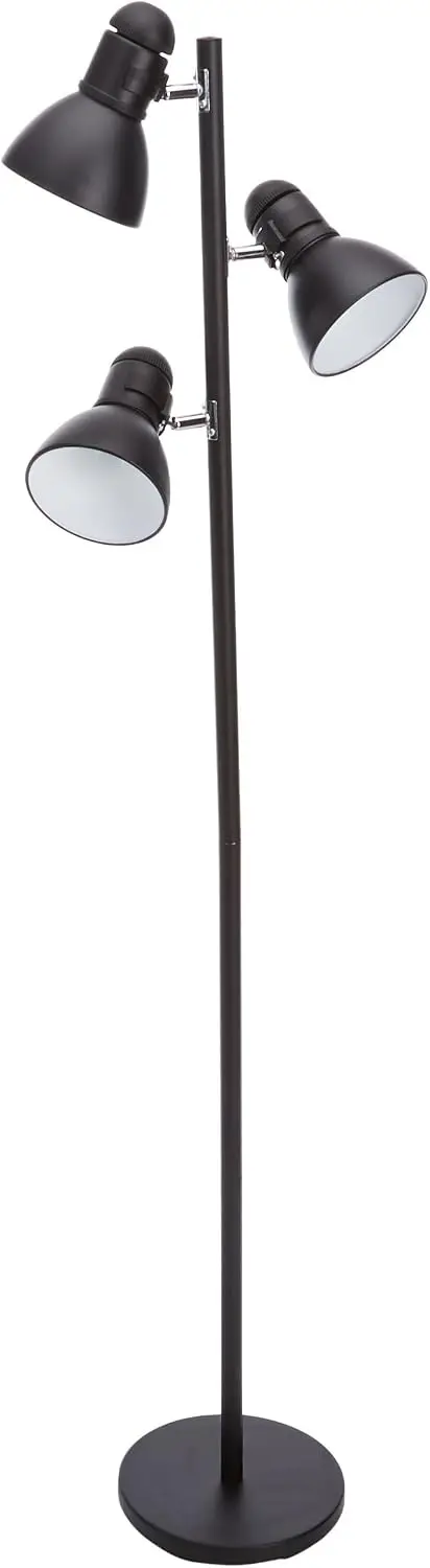 3 Light Tree Lamp Adjustable TL TREE 134 BK 3L 60W A19 Black