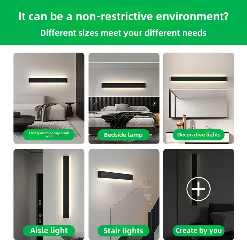 Dimmable Nordic Style LED Wall Sconce for Bedroom Bedside Lamp, Modern Corridor Lighting Fixture