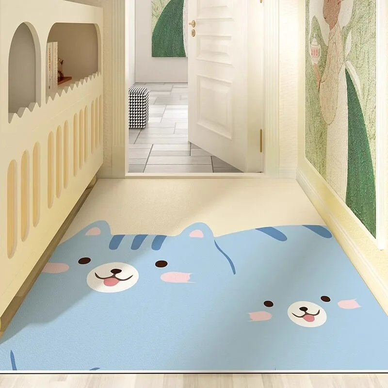 Kitten PVC Kitchen Floor Mat Cat Paw Pattern Oil-proof Water Proof Wipeable No-clean Easy Clean Rug Scratch-Resistant Carpet 러그