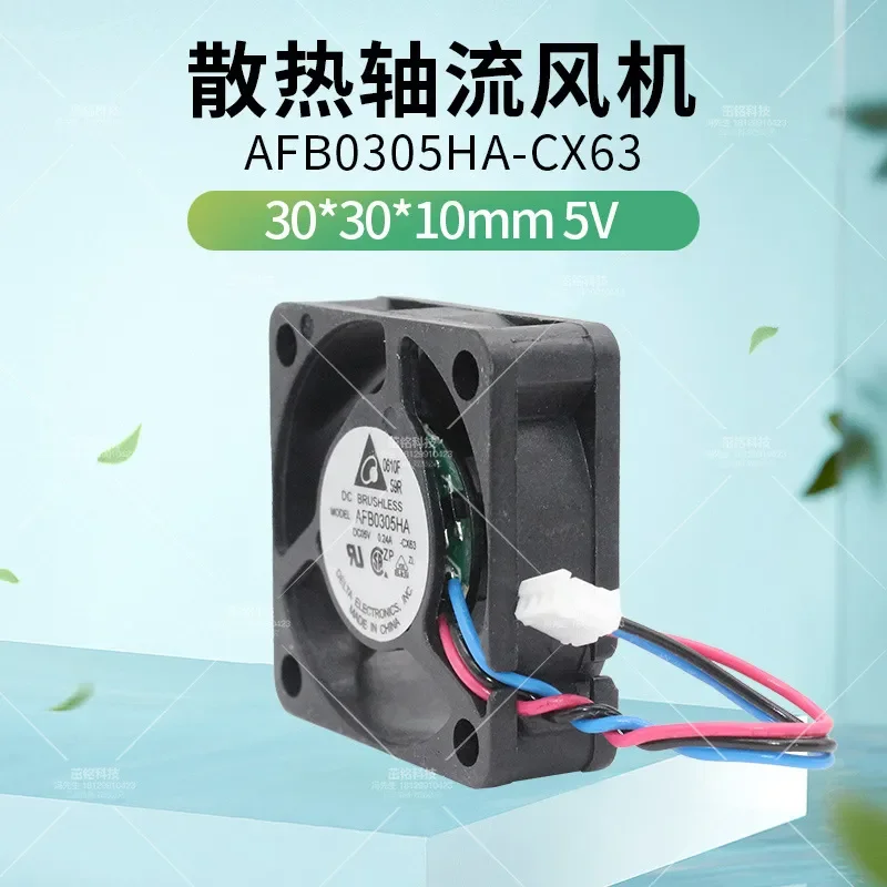 for AFB0305HA-CX63 for Delta Micro 3010 5V 0.24A ball bearing high airflow 3-wire cooling fan 3 cm