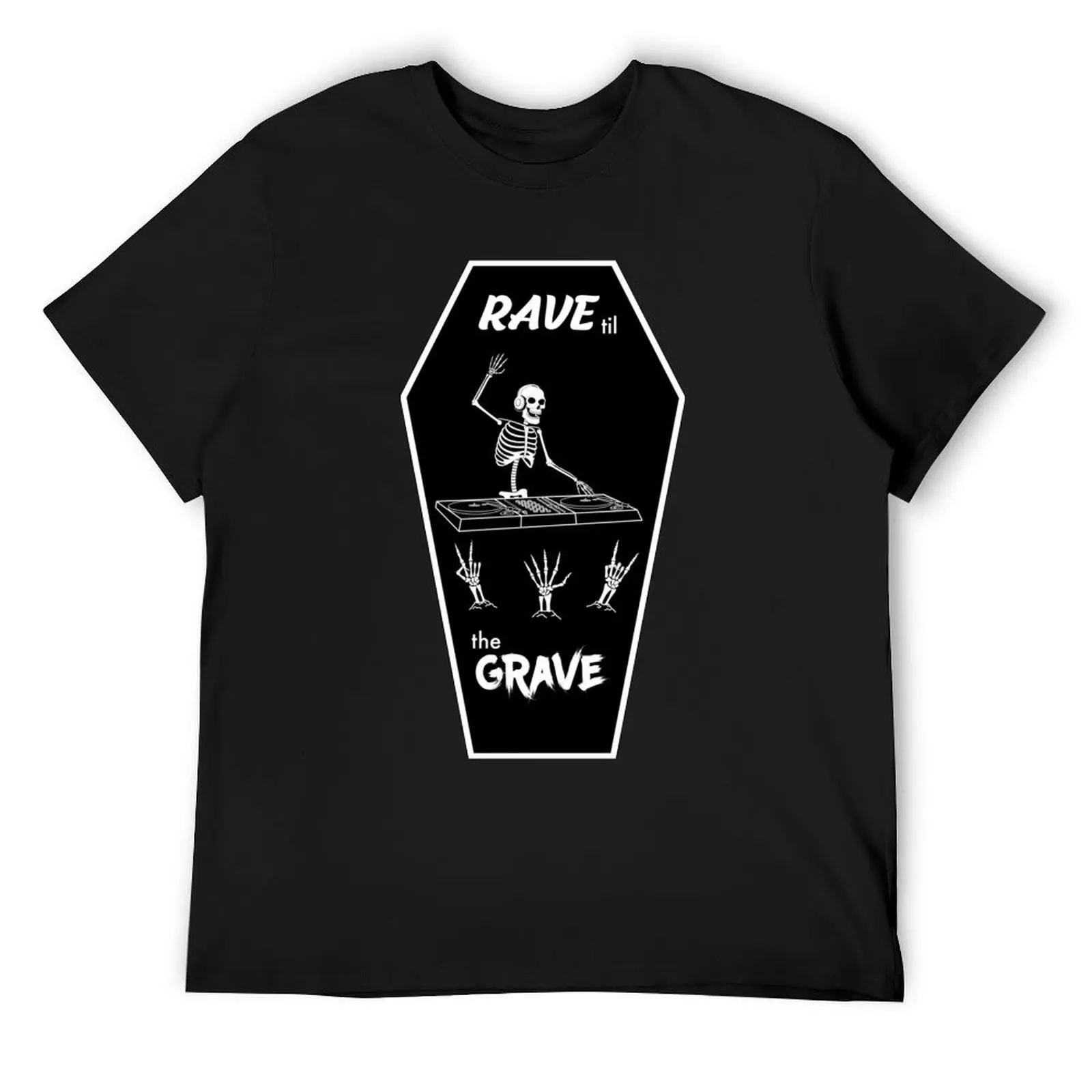 rave til the grave (skele-dj) Sticker T-Shirt plain anime clothes customs design your own sweat shirts, men