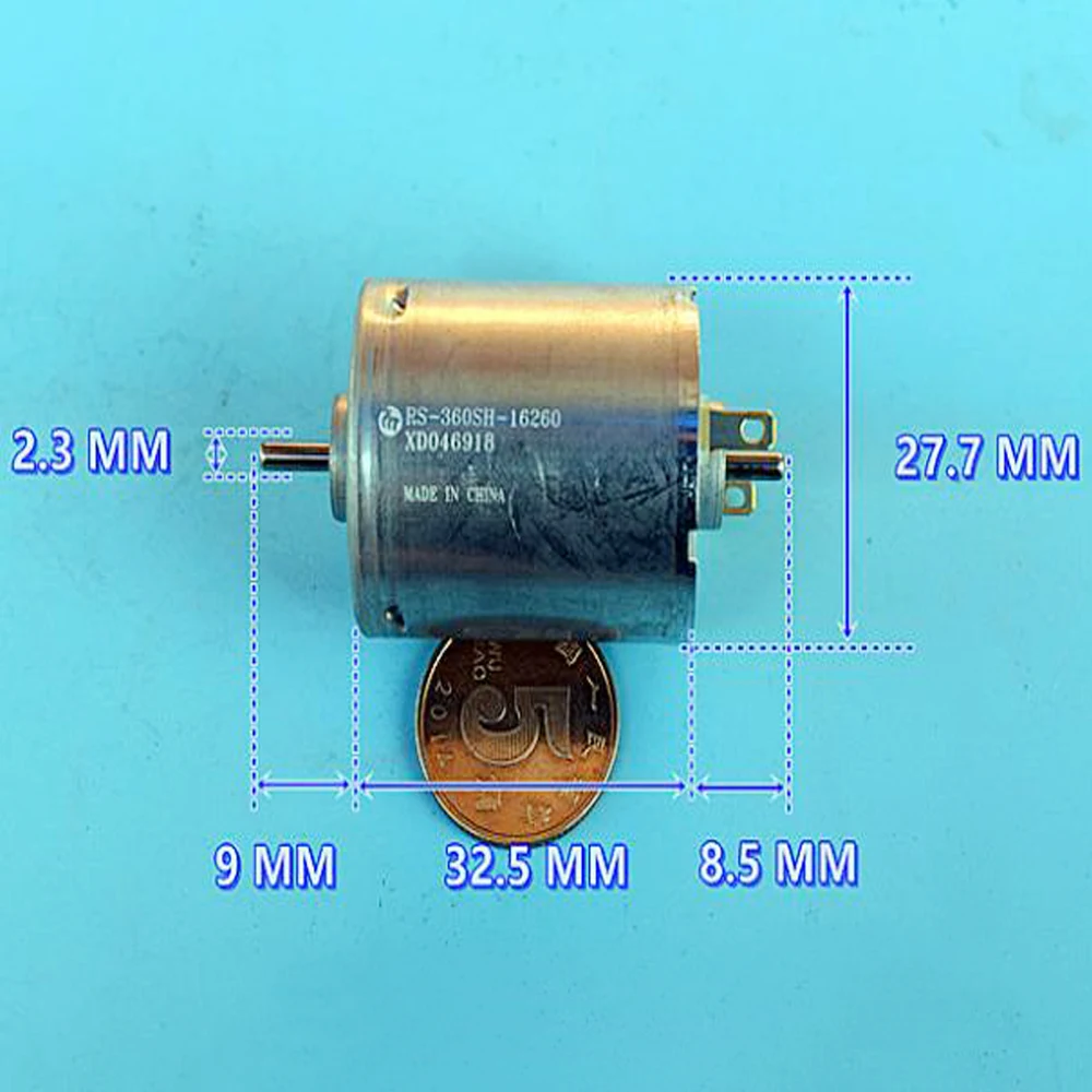 Mabuchi RS-360SH-16260 Motor DC 12V-24V 18V 13800RPM 360 for Precision Office Equipment  Injet Lazer Printer Copier Double Shaft