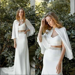 Chiffon Short Women Bridal Boleros Capes Wedding Formal Jackets Shawls Plus Size Customized