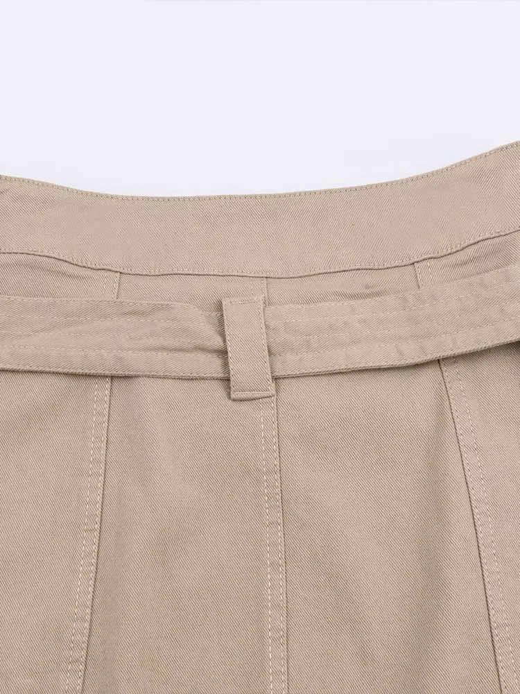 European and American style winter new arrivals fashionable and trendy simple women's high-waisted midi skirt with belt.